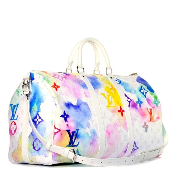 Louis Vuitton Handbags - ❌❌ Louis Vuitton white Watercolor Keepall 50 bandouliere travel duffle bag LV